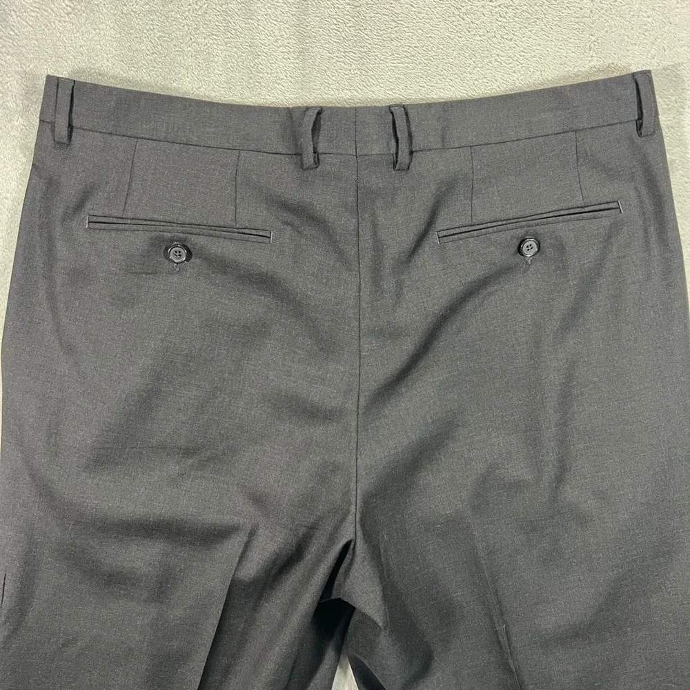 Santorelli Romeo Dress Pants Mens 38x28 Charcoal Grey‎ Good Italian Virgin Wool